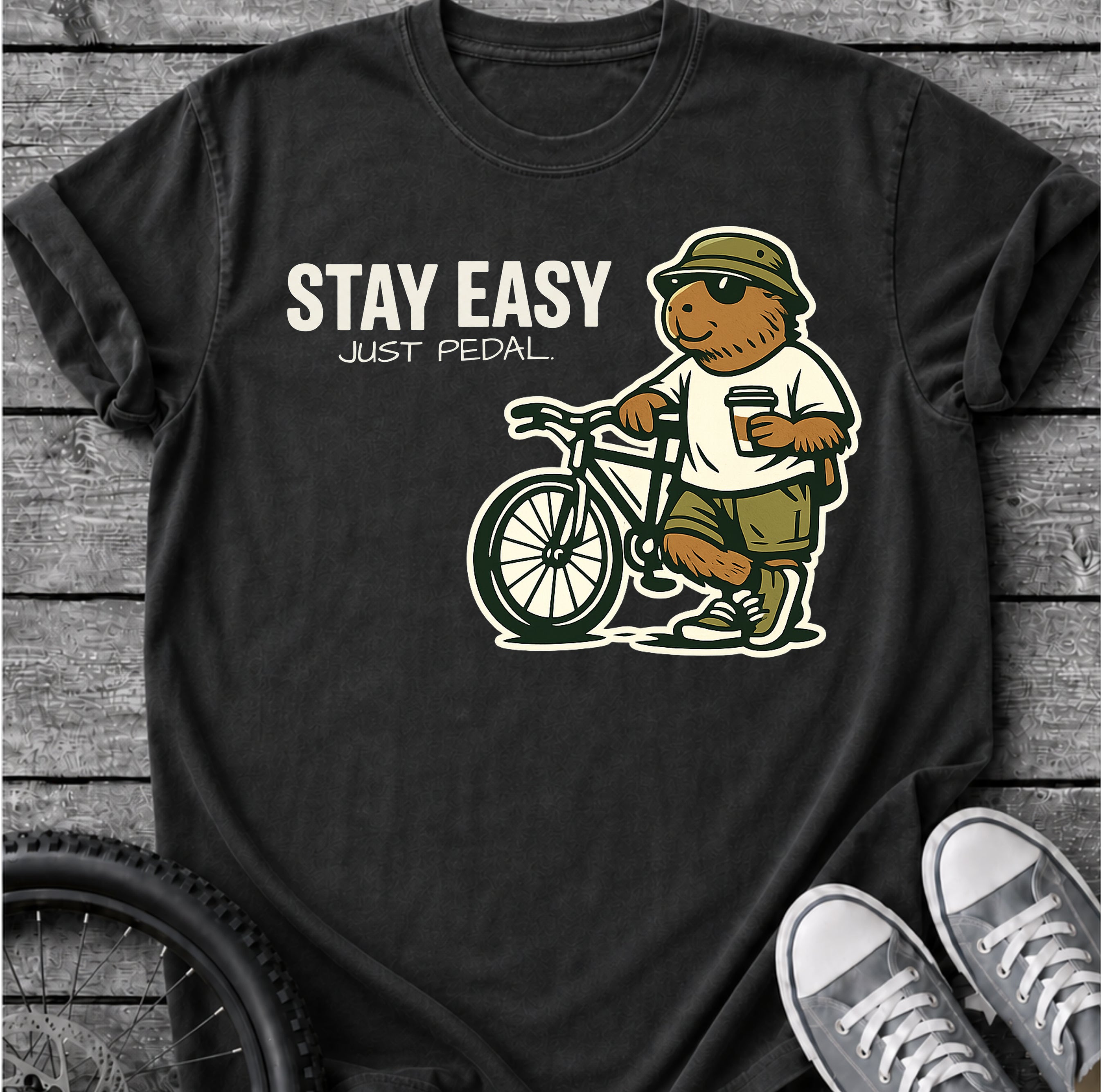 Stay Easy Just Pedal T-Shirt