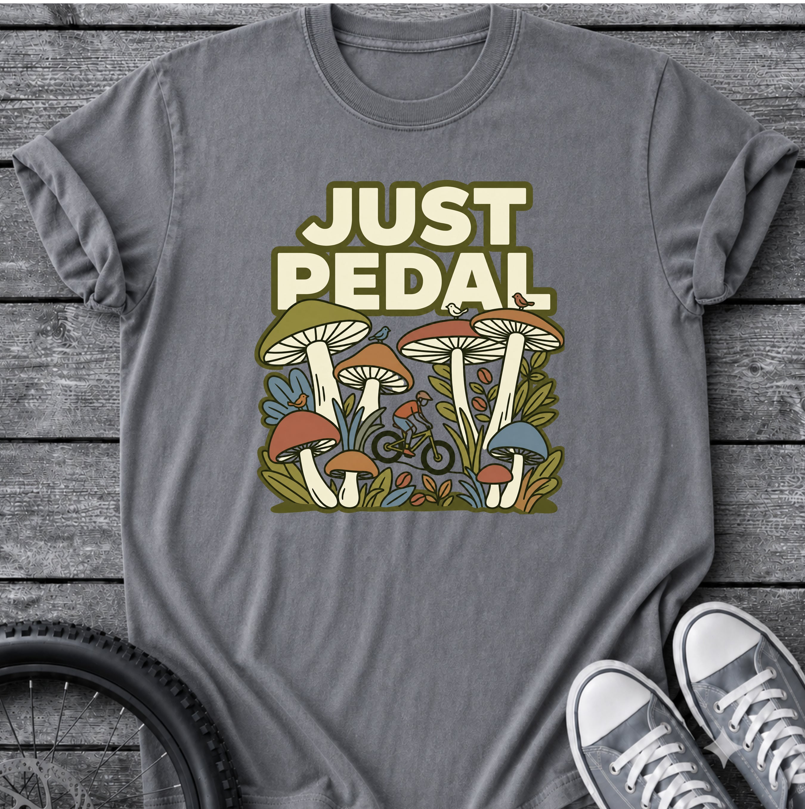 Just Pedal - Mushroom T-Shirt