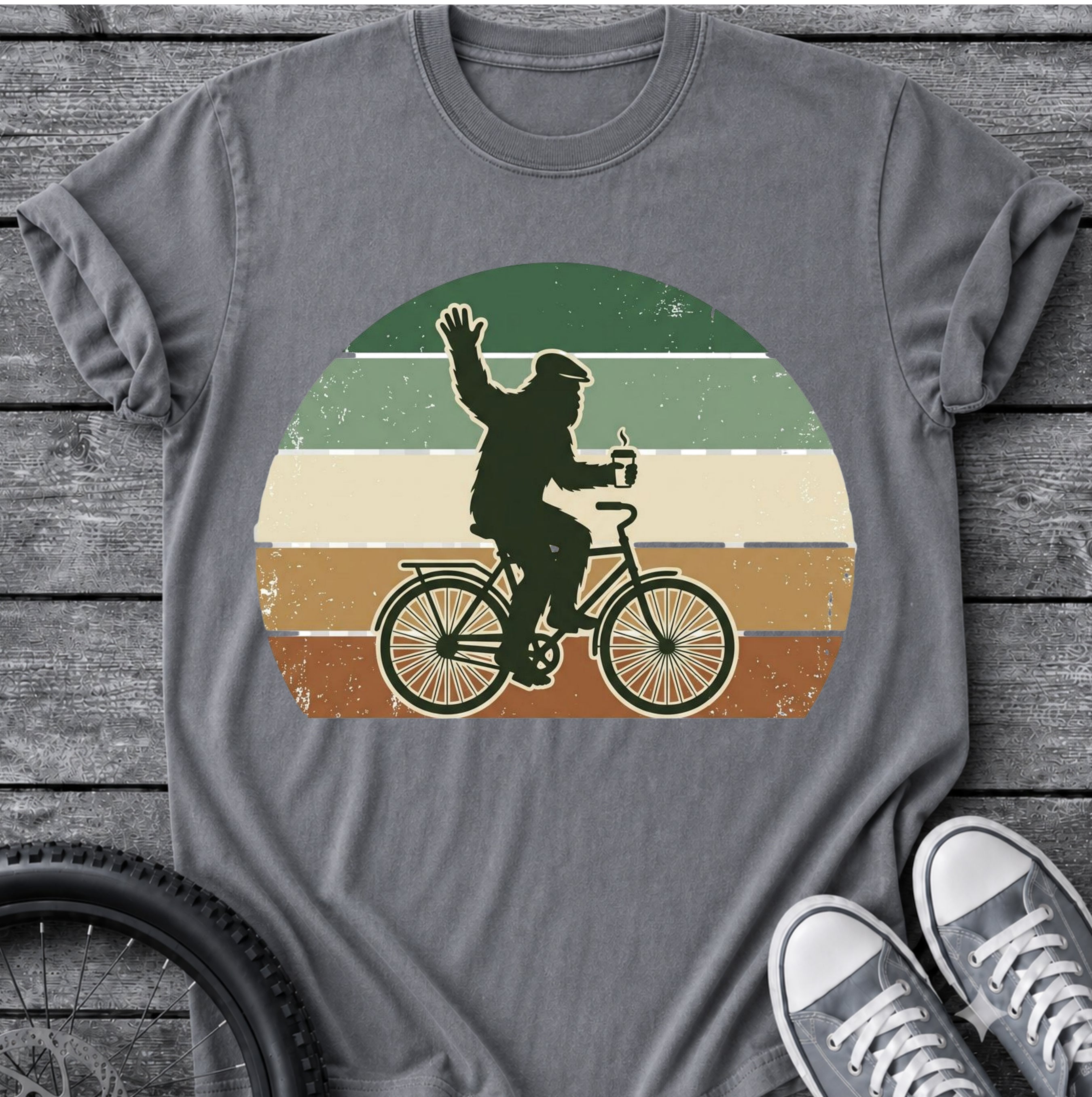 Yeti On A Bike T-Shirt