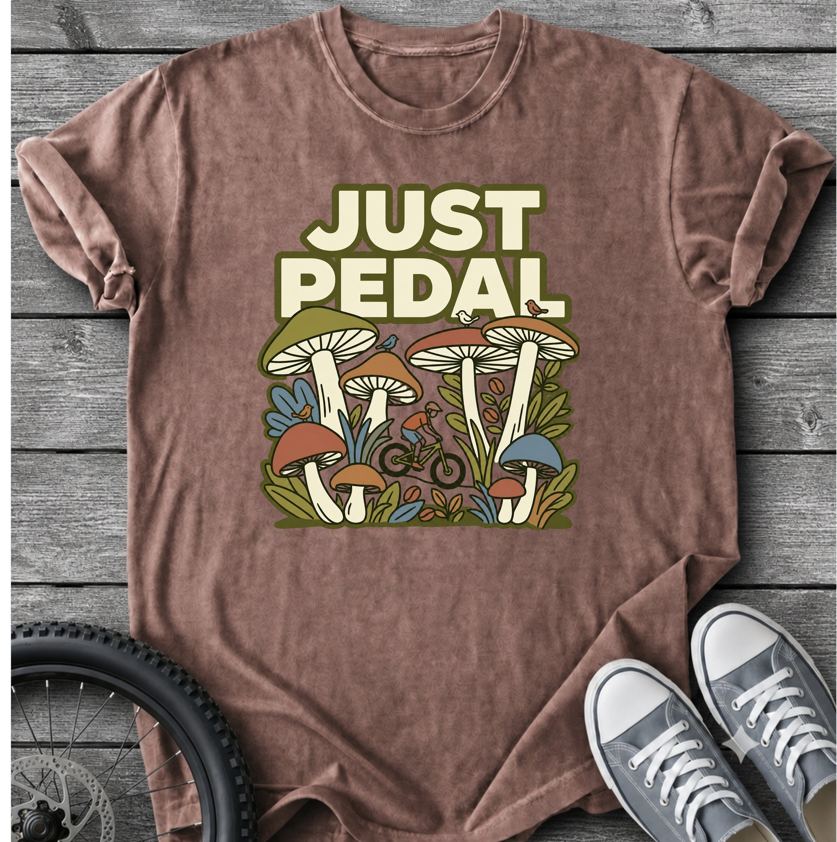 Just Pedal - Mushroom T-Shirt