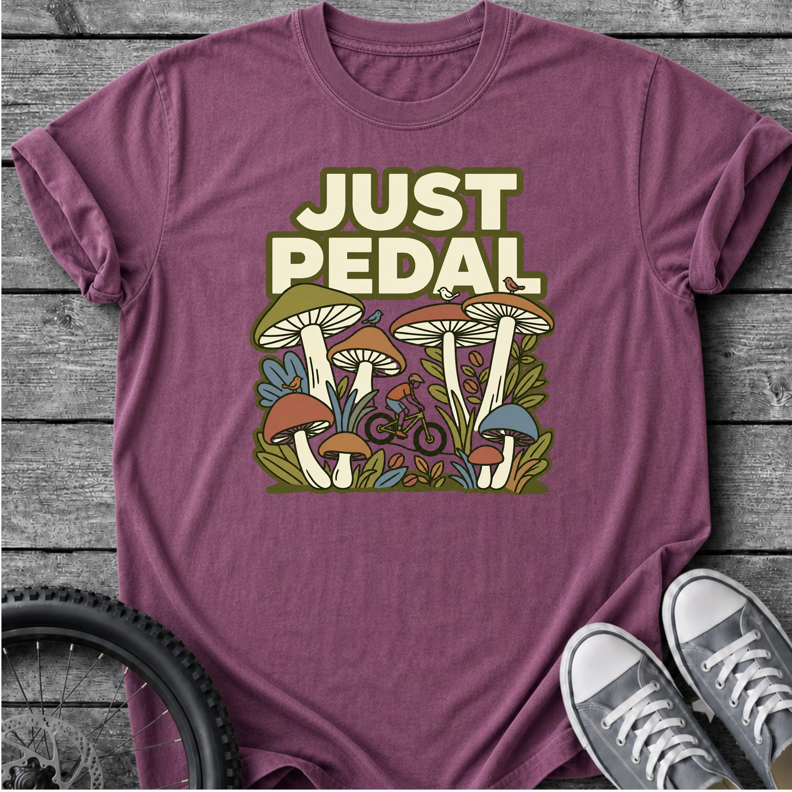 Just Pedal - Mushroom T-Shirt