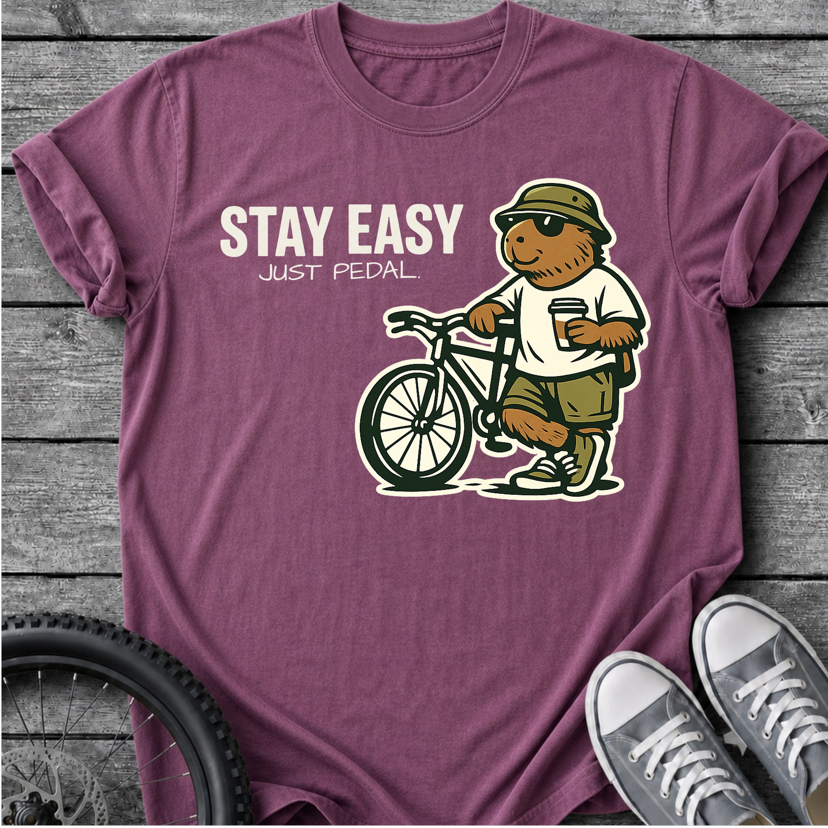 Stay Easy Just Pedal T-Shirt