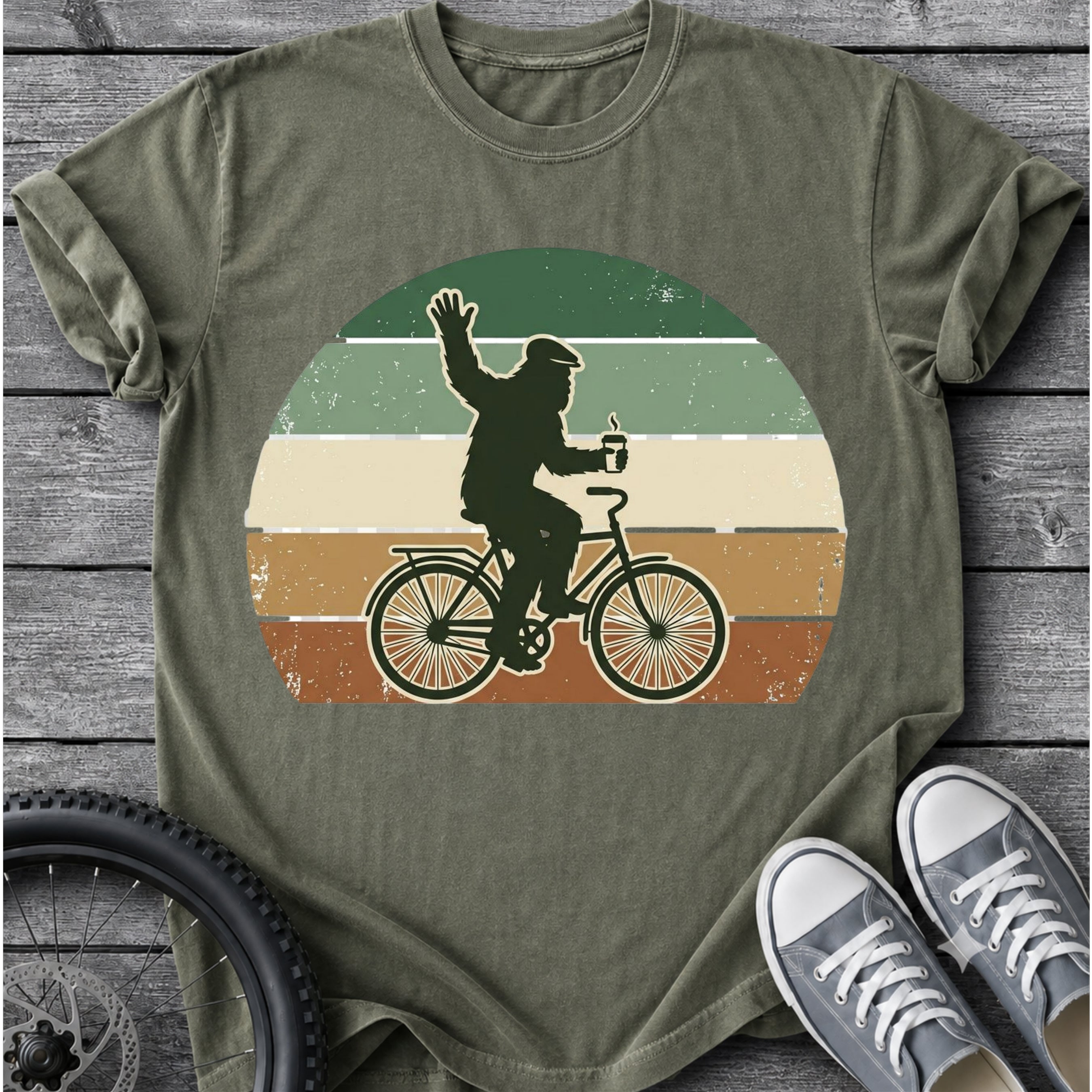 Yeti On A Bike T-Shirt