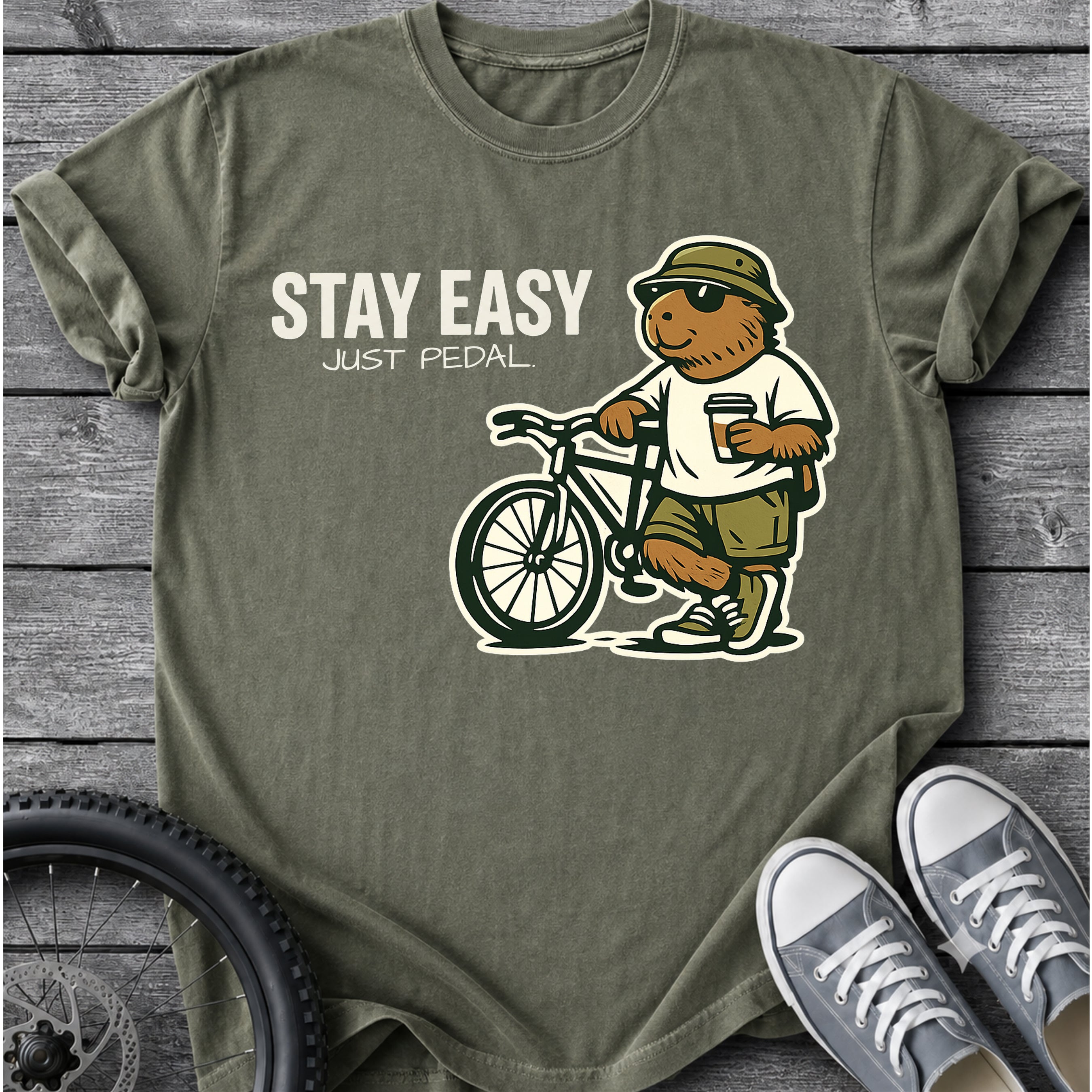 Stay Easy Just Pedal T-Shirt