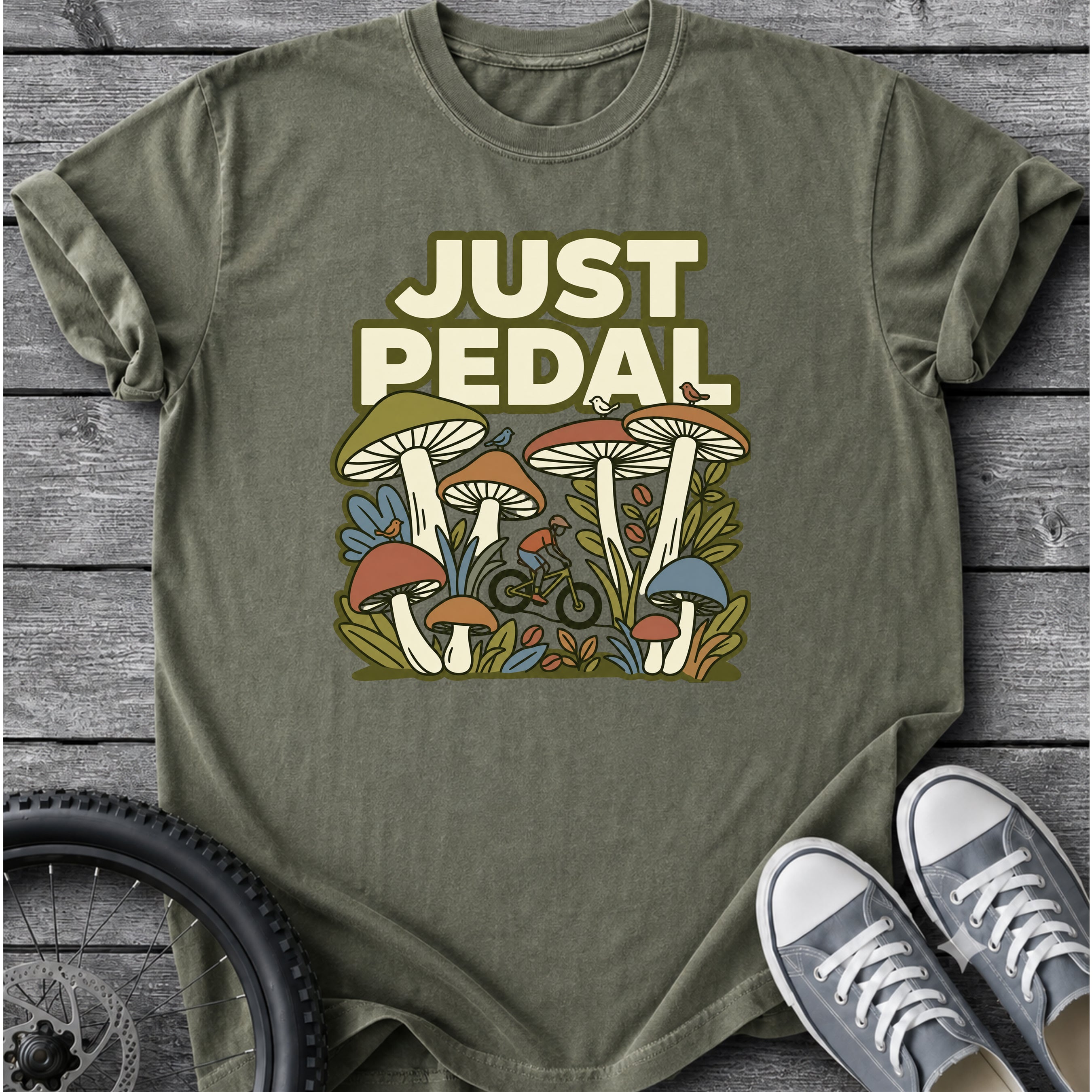 Just Pedal - Mushroom T-Shirt