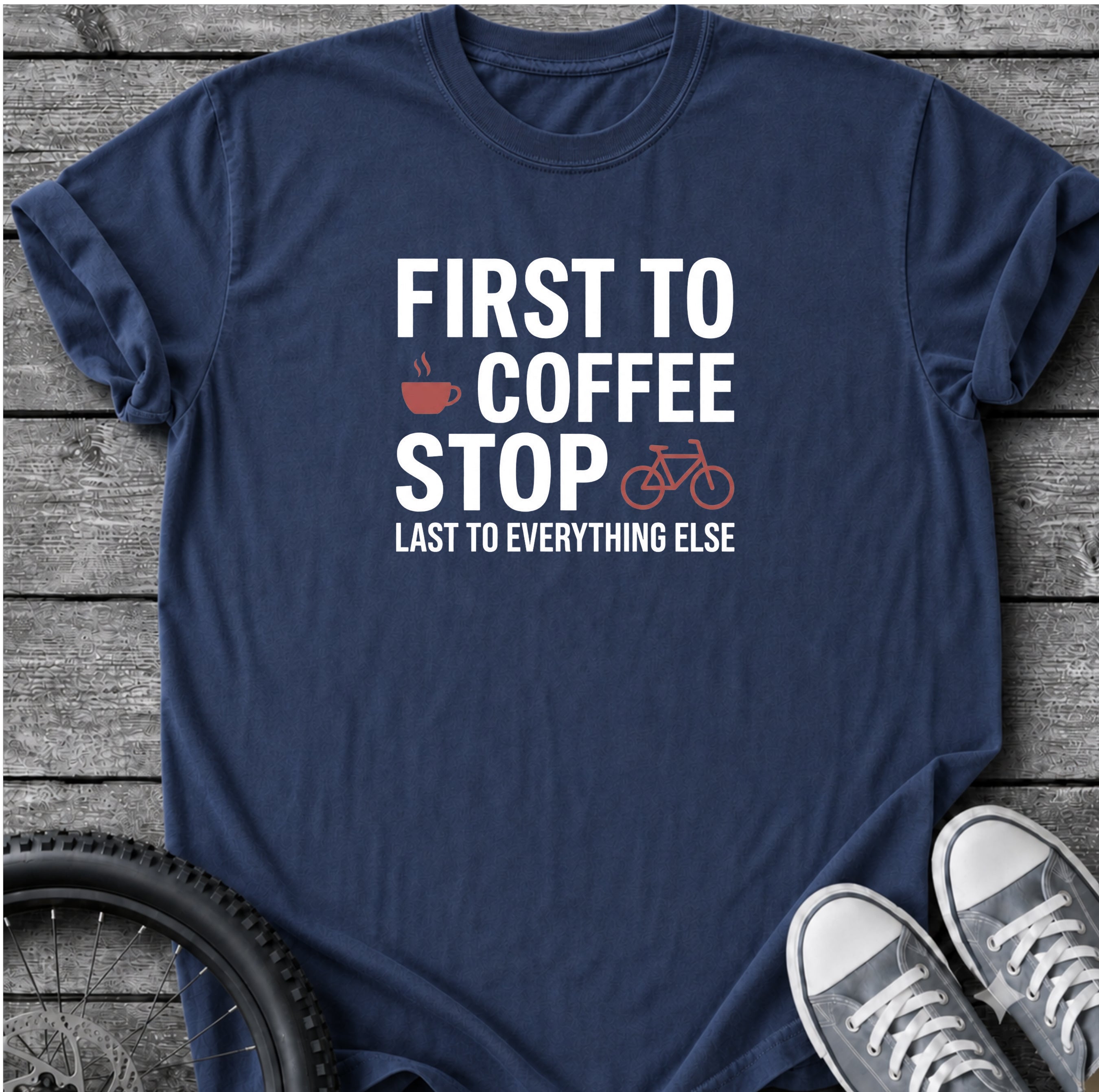 First To Coffee Stop T-Shirt