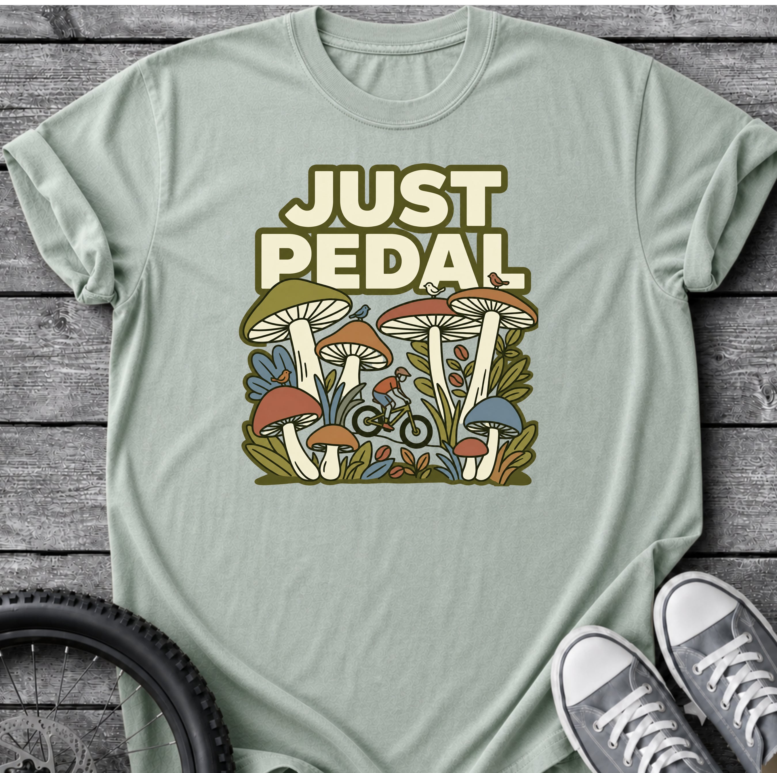 Just Pedal - Mushroom T-Shirt